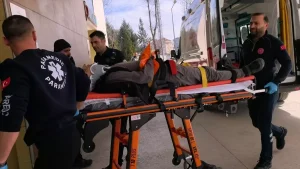 İnegöl’de Ağaçtan Düşme Kazası