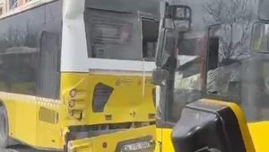 İstanbul’da İETT otobüsleri birbirine girdi: 3 araç birden kazaya karıştı