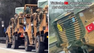 Türk askeri ve zırhlı araçları Almanya otobanında