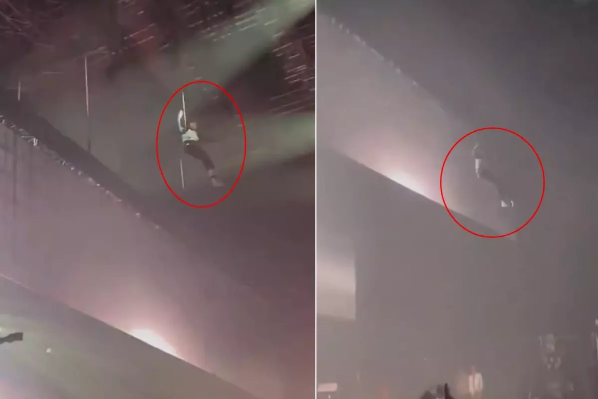 Ünlü şarkıcı 20 metreden yere çakıldı! Korku dolu anlar kamerada