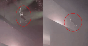 Ünlü şarkıcı konserde 20 metreden yere çakıldı