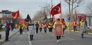 “57. Alay” için Tekirdağ’dan yola çıkan gönüllüler Gelibolu’ya geldi