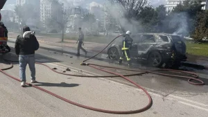 Antalya’da Otomobil Yangını: Kedi Son Anda Kurtarıldı