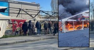 Arnavutköy’de iftar çadırında çıkan yangın söndürüldü