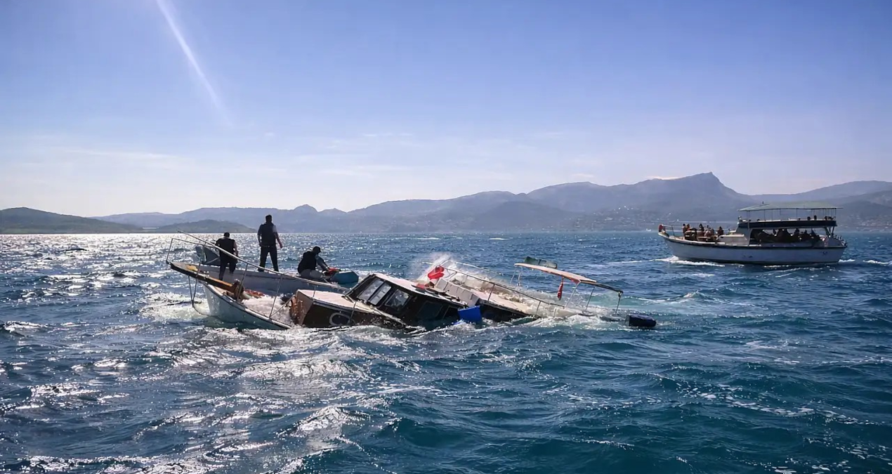 Bodrum açıklarında tekne battı: 8 kişi son anda kurtarıldı!