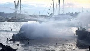 Bodrum Marina’da Yangın: 7 Motoryat Battı