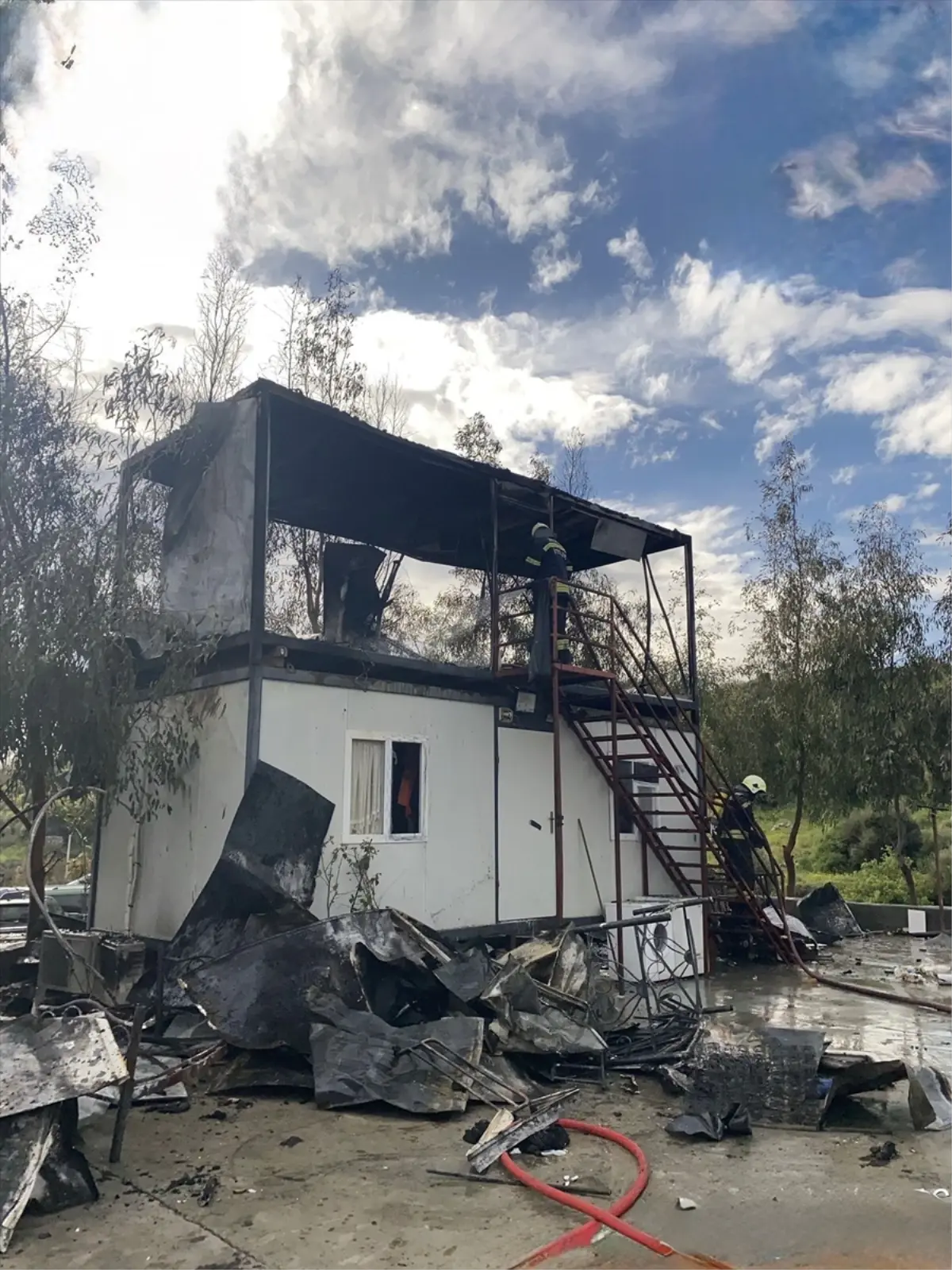 Bodrum’da Konteyner Yangını