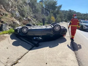 Bodrum’da Otomobil Devrildi: Sürücü Yaralandı