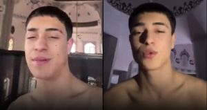 Camide yarı çıplak video çekti, tepki gösterenlerle dalga geçti