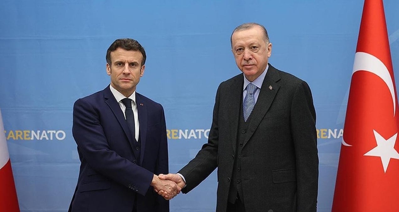 Cumhurbaşkanı Erdoğan, Emmanuel Macron ile görüştü