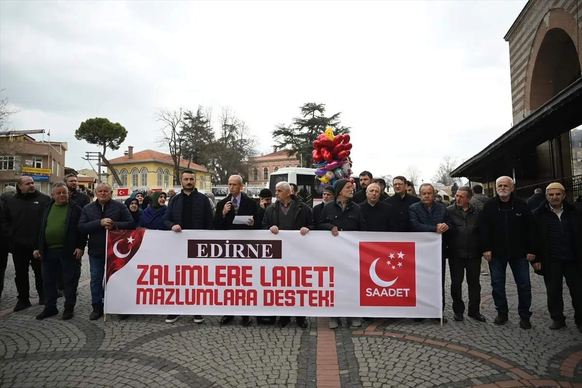 Edirne’de Mescid-i Aksa İçin Tepki