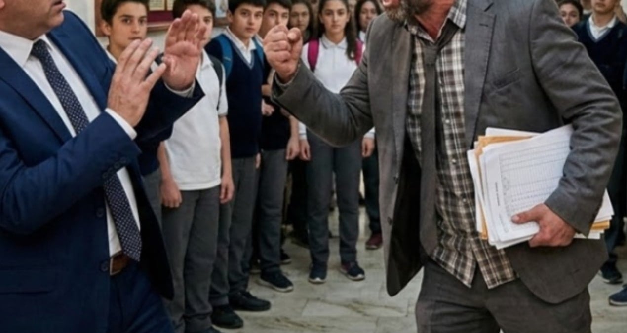 Görevden atılan öğretmen eski okulunu bastı! Koridorlarda müdürü kovaladı