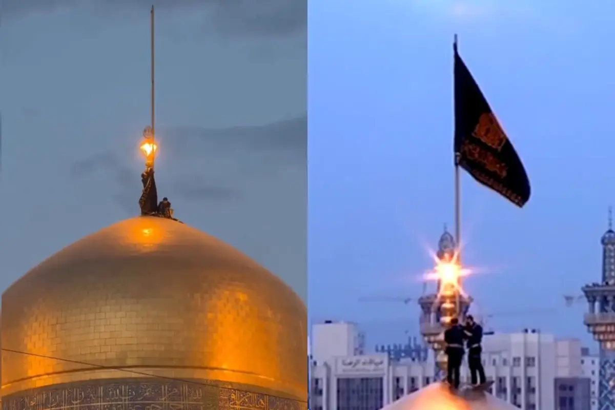 İran’da Hamaney’in ölümü sonrası İmam Rıza Türbesi’ne “siyah sancak” çekildi