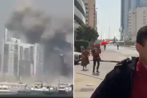 İran’ın vurduğu Abu Dabi’de son durum! Kucağında çocukla sığınağa koştu