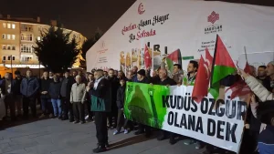 İsrail’in Mescid-i Aksa’yı ibadete kapatması ve Gazze’ye saldırıları Çankırı’da protesto edildi