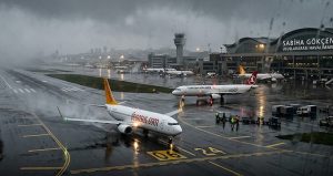 İstanbul’da yağış nedeniyle olağanüstü saatler: 42 uçak inemedi!