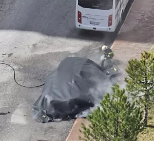 Kayseri’de Elektrikli Araba Yangını