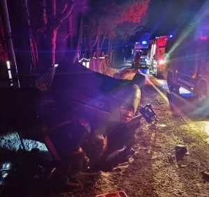 Keşan’da Takla Atan Otomobilde 5 Yaralı