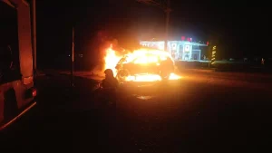 Kırıkhan’da Kaza, Araç Alev Aldı