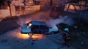 Malatya’da Oğul Babasının Arabasını Yaktı