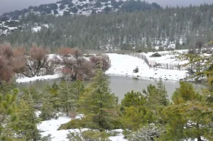 Manisa’da Spil Dağı’na Kar Yağdı