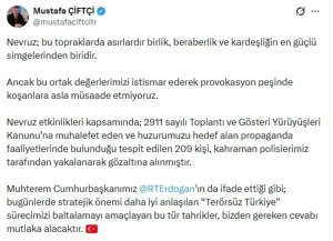 Nevruz’da terör propagandası yapan 209 şüpheliye gözaltı