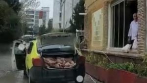 Samsun’da taksi bagajında et sevkiyatı