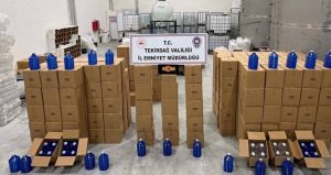 Tekirdağ’da 17 bin 815 litre etil alkol yakalandı