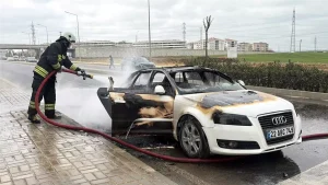 Tekirdağ’da Otomobil Alev Aldı