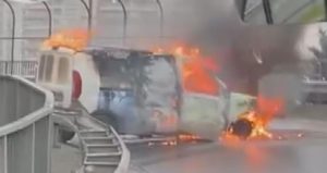 TEM Otoyolu’nda seyir halindeki araç alev aldı