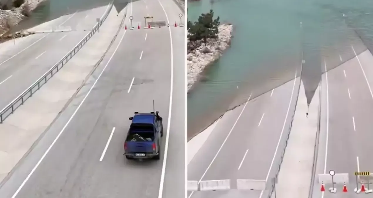 Türkiye’nin en işlek yollarından! Bir yerden sonra deniz başlıyor