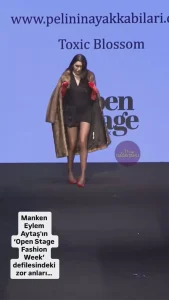 Ünlü mankenin podyumda zor anları! Bir adım bile atamadı