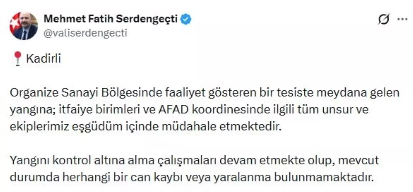 Yangın Kontrol Altına Alınıyor