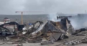 Yangında yüzlerce hayvan telef oldu