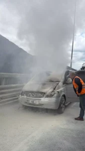 Bolu’da Minibüs Yangını